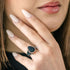 Oversize Pear Silicone Ring with Metal Frame & Stones by Rinfit
